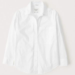 Oversized Poplin Button-Up Shirt